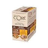 Wellness CORE Signature Selects, Katzenfutter nass in Sauce, getreidefrei, hoher Fleischanteil, Shredded Selection Mix, 8 x 79 g