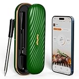 CharMeter Fleischthermometer Kabellos, 150m Reichweite Bluetooth 5.1, Bratenthermometer mit Smart App Rezepte, Digital Grillthermometer Porbe für Kochen, Backofen, Küche, BBQ, Grill