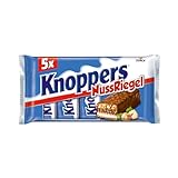 Knoppers NussRiegel – 1 x 200g (5 Riegel) – Schokoriegel mit Milch- und Nugatcreme, Haselnüssen, Karamell und Vollmilchschokolade