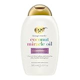 OGX Coconut Miracle Oil Shampoo (385 ml), feuchtigkeitsspendendes Haarpflege Shampoo mit Kokosöl & Vanilleextrakt, Locken Shampoo ohne sulfathaltige Tenside für strapaziertes & trockenes Haar