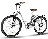 ELEKGO 28 Zoll E-Bike Elektrofahrrad, 7-Gang-Getriebe, 36V Abnehmbarer Akku, City Bike mit Geschwindikeit bis 25km/h，LCD-Display，Ausgestattet mit stoßdämpfenden Gabeln (White)