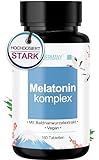 MBMGermany® Melatonin Schlaftabletten hochdosiert [SOFORT EFFEKT] mit Baldrianwurzel-Extrakt + Laborgeprüft in Deutschland