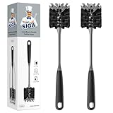 MR.SIGA Langgriff-Flaschenbürste, Gläserbürste,Reinigungsbürste für Wasserflasche, Glaswaren, 2 Stück