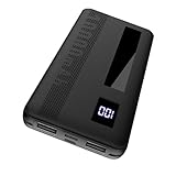 Power Bank, 10000mAh Powerbank Klein Aber Stark, Externe Handyakkus USB C Port, Externer Akku LED Display, 2 USB Ausgängen und Mirco USB Eingängen, Tragbares Ladegerät für Smartphone, Tablets und mehr