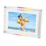 Bewinner 10.1 Zoll WiFi Digital Bilderrahmen mit 32 -GB -Speicher, Drahtloser App -Transfer, Echtzeit -Wetteranzeige, Digitale Bilderrahmen für Familie, Smart Home Office Decor (EU-Stecker)