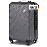 Xonic Design Reisekoffer - Hartschalen-Koffer mit 360° Leichtlauf-Rollen - hochwertiger Trolley mit Zahlenschloss in M-L-XL oder Set(Dunkelgrau, L)