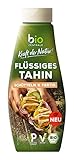 biozentrale flüssiges Tahin | 310 g | vegan & glutenfrei | in der Squeezeflasche, schütteln & fertig | Proteinquelle | Sesampaste als Topping für Bowls oder zum Verfeinern von Dips