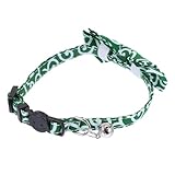 Toddmomy Katzenhalsband reflektierende Katze einstellbar Haustier Katze Kleine Haustiere Kätzchen Bogen Kätzchenkragen mit Schleife glockenhalsbänder für Katzen Tuch Green