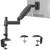 HUANUO 13-34 Zoll Monitor Halterung für LCD LED Bildschirm Hält 2-9 kg, Gasdruckfeder Monitor Arm, Einzelarm Monitorhalterung Vesa 75/100 mm, Drehen 360°, Schwingen 180°