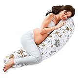 Totsy Baby Seitenschläferkissen 190 cm Komfortkissen Baumwolle - Schlafkissen mit Bezug Seitenschläfer Kissen Body Pillow Seitenschlafkissen mit Reißverschluss Hirsch