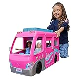 Barbie Dream Camper Van (75 cm) mit 7 Spielbereichen, inkl. Barbie Pool und Rutsche, 60 + Barbie-Camping-Zubehörteilen, ohne Barbie Puppe, als Geschenk für Kinder ab 3 Jahren geeignet, HCD46