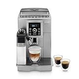 De'Longhi ECAM 23.466.S Perfetto Kaffeevollautomat mit LatteCrema Milchsystem, Cappuccino und Espresso auf Knopfdruck, Digitaldisplay mit Klartext, 2TassenFunktion, großer 1,8 l Wassertank, silber