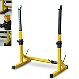 Verstellbarer Langhantelständer & Kniebeugenständer, robustes Krafttrainingsgerät für das Heim-Fitnessstudio, höhenverstellbar für optimale Fitness-Leistung