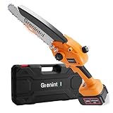Mini Kettensäge mit Akku 6000mAh 8 Zoll, Akku kettensäge mit 1000W Bürstenloser Motor, Automatischer Öler, Ersatzkette, Handkettensäge Akku für Gartenscheren Astschere Holzschneiden