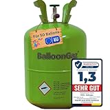 EW24® Hochwertiges [Ballongas] [Starkes Helium für langes Schweben] für 50 Ballons | a23cm Durchmesser | Hochzeit | Geburtstag | Party |