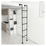 QHLIANGL 92 84 72 60 Zoll 66 48 36 Zoll Hochbett-Etagenleiter, nur Weiß/Schwarz, robuste Trittleiter aus Eisen für Keller und Lager, Fluchtleiter mit Trittstufen, Trittkissen für Erwachsene, Kinder,