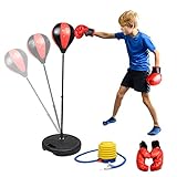 Abree Punchingball Boxen Set mit Boxhandschuhen Pumpe für Kinder Jugend höhenverstellbar von 80 bis 110cm