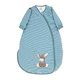 Sterntaler Jersey-Schlafsack, Esel Emmi, Abnehmbare Ärmel, Wärmeregulierung, Reißverschluss, Größe: 110 cm, Hellblau