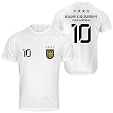 DE FANSHOP Original Personalisiertes Fußball Triko Deutschland Fussball Trikot EM 2024 mit eigenem Namen Ideal für Jung und Alt Herren Damen Jungen Kinder Geschenke für Fans der Nationalmannschaft D1