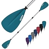 ALPIDEX 2 in 1 Paddel SUP Kajak Verstellbar Leicht Doppelpaddel Teleskoppaddel 160-207cm Aluminium Stechpaddel Stand Up Paddle Board Kajakfahren, Farbe:Petrol