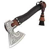 Handgefertigte Wikinger Axt Wurfaxt Spaltaxt Geschenke für Männer – Holzbearbeitungswerkzeug – Wikinger Geschenk – Tomahawk Bart-Axt – Geschmiedeter Kohlenstoffstahl