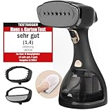 LEBENLANG Steamer Dampfglätter TESTSIEGER - 1500W & 300ml inkl. Bügelhandschuh & Aufsätze I Pro Dampfsteamer für Kleidung & Clothing I Dampfbügeleisen Bügeleisen Dampf Dampfbürste Bügelmaschine