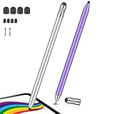 Tablet Stift für Alle Tablets, Stylus Pen, FaAmour Touchscreen Stift,Präzision Disc Eingabestift mit Telefonhalterung kompatibel mit Allen Handys/Tablets, für iPad/iPhone/Android/Samsung (PurplGrey)