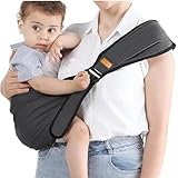 Gcffom Babytragetuch, Babytrage Seitlich, Kindertrage Seitlich, Leichte Babytrage Neugeborene ab Geburt, Multifunktionale Tragegurt Baby für Babys von 0 bis 36 Monaten (Schwarz)