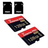 2 Pack Micro SD Card 128GB Class 10 with SD Adapter High Speed Memory Card for Tablet,Camera,Drone