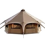 TOMOUNT Tipi Zelt Baumwolle 6-8 Personen Familienzelt Canvas Pyramiden Jurtenzelt Große Glamping Zelt für Camping, Hiking, Festival, Parties, Hochzeit, Musikfest