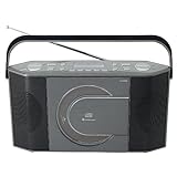 Soundmaster RCD1770AN DAB+ UKW Radio CD-MP3 Spieler tragbares wiederaufladbares Radio Batterie- und Netzbetrieb LCD Display mit Datum und Uhrzeit USB und Kopfhöhreranschluss