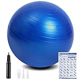 flintronic Gymnastikball, 55 cm Ultra-Dicker Anti-Explosions-Yoga-Ball mit aufblasbarer Fußpumpe, Robuster Maximalbelastbarkeit Fitness-Ball für Sport-Fitness, Yoga, Pilates