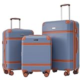 Virgorack ABS Material Koffer Set, Hartschale Koffer, Handheld Vierrad Koffer, TSA Zollschloss, Blau, Modern