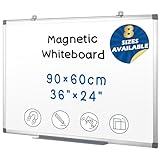 Swansea Magnettafel 90x60cm, Whiteboard Magnetisch mit Aluminium, Magnetpinnwand, Trocken Abwischbar, Magnettafeln für Büro, Schule und Küche
