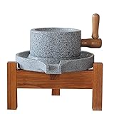 WANLIAN Handgemachte Steinmühle/Mühle (Mittel), Mühle Kommerzielle-Kornmühlen, Handgemachte Haushalts-Alte Handmühle für Getreide, Bohnen und Gerste (7.87 in x 11.8 in), mit Holzrahmen