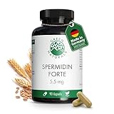 Spermidin forte aus Weizen | 90 Kapseln | Hochdosiert | Vegan | 5,5 mg pro Kapsel | 3 Monate Vorrat | GLUTENFREI | Green Naturals®