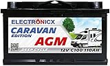 Wohnwagen AGM Batterie 110Ah 12V Mover Wohnwagen & Solarbatterie – 12V 110 Ah Batterien für Camping, Wohnmobil Boot Solaranlage Akku Deep Electronicx.