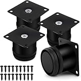 8 Stk Möbelfüße 50mm, Edelstahl Verstellbare Füße für Möbefuß, Tischbeine Höhenverstellbar 0-15mm, Möbelbeine Schwarz, Tischfuß, Sockelfüße für Schrankfüße Sofafuß Schreibtisch Bett Couch Füße