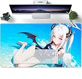 Mauspad XXL Sexy Anime Girl Ecchi Mousepad groß Motiv Tischunterlage Large Size verbessert Präzision und Geschwindigkeit auch für Roccat Razer Logitech Maus und Tas 600x300mm