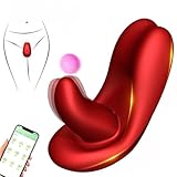 Qhysin G Punkt Vibration für Frau Mini Vibrator mit 9 Vibrations+9 Leckmodi Butterfly Vibratoren Sex Spielzeug für Paare Klitoris Brustwarze Stimulator mit APP Fernbedienung Vibratorensets für Frauen