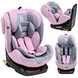 Bebelissimo Baby Autositz Kindersitz I-Size 360°drehbar mit ISOFIX und Ruheposition, Gruppe 0+1/2/3 (40-150cm), 5-Punkt-Sicherheitsgurt, Kinderautositz Leto