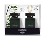 ipuro - Essentials Raumduft BLACK BAMBOO 2x50ml | Raumerfrischer mit Jasmin, Zitrone, Apfel, & Holzige Amber-Moschus Note Duft Aroma | Diffuser mit Stäbchen | Lufterfrischer für die Wohnung