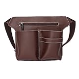 Friseurbedarf-Gürteltasche Aufbewahrungstasche for Haarschneidewerkzeuge for Friseure, modische Hüft- und Umhängetasche aus Leder, elektrische Push-Cut-Tasche, Friseurtasche(Coffee)