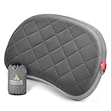 HIKENTURE Aufblasbares Camping Kissen mit abnehmbaren Bezug, Reisekissen aufblasbar leicht, Ergonomisches Kissen Unterwegs, Aufblasbares Kopfkissen Campingkissen Outdoor, Inflatable Pillow-Grey