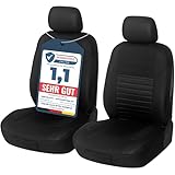 Upgrade4cars Autositzbezüge Vordersitze Schwarz | Auto-Schonbezüge Set Vorne für Fahrersitz & Beifahrer | Auto-Sitzbezug Universal | Autozubehör Geschenke für Frauen und Männer