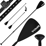 24MOVE® Paddel Einzelpaddel Teleskoppaddel Stechpaddel für SUP Stand Up Board, Paddling, Leicht aus Aluminium 210cm, verstellbar schwarz