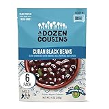 A Dozen Cousins Meals Schwarze Bohnen, fertig zum Verzehr, vegan und gentechnikfrei, gewürzte Bohnen, hergestellt mit Avocado-Öl (Kubanische schwarze Bohnen, 6er-Pack)