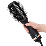 Brixy 4-in-1 Haarbürste - Keramik Magic Brush - Trocken/Stil/Curl/Volume - Kurze und lange Haare - 1200W - Schwarz/Gold