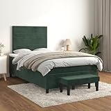 SKM Boxspringbett mit Matratze Dunkelgrün 120x200 cm Samt,63,78 KG,3137896,Color: Grün