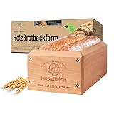 Wave Brands Brotbackform | HolzBrotMeister | Brotbackform aus Holz | für bis zu 1kg selbst gebackenes und natürliches Brot